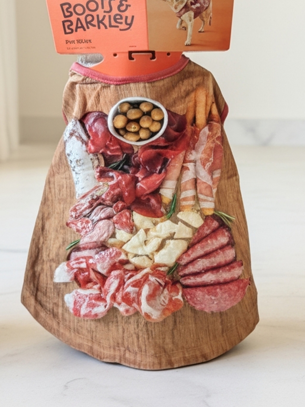 Boots & Barkley Brown & Pink Charcuterie Print Dog Tee
